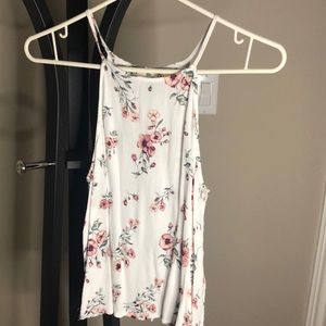 Cute flower high neck tank top
